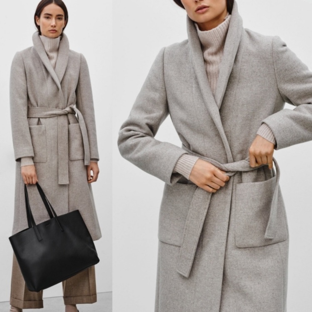 ARITZIA • Wilfred Aburtin black shawl collar coat